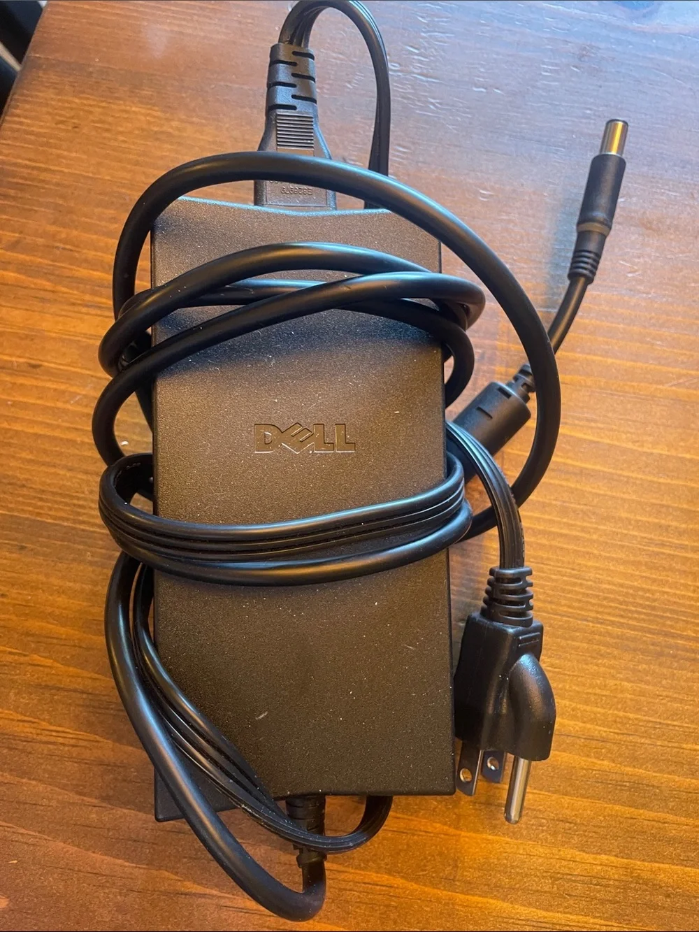 Dell Black Laptop Power Adapter with Coiled Cable